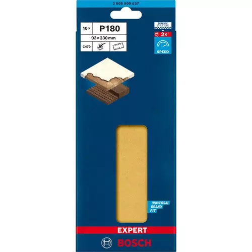 BOSCH Brúsny papier EXPERT C470 s 8 otvormi pre orbitálne brúsky 93 × 230 mm, zrnitosť 180, 10 ks (3)