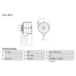 Alternátor BOSCH 0 986 034 110