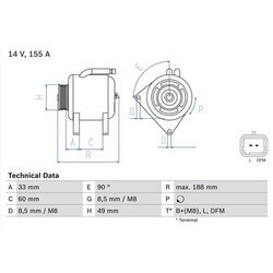 Alternátor BOSCH 0 986 049 450