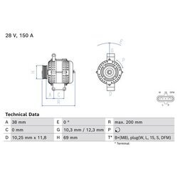 Alternátor BOSCH 0 986 085 360