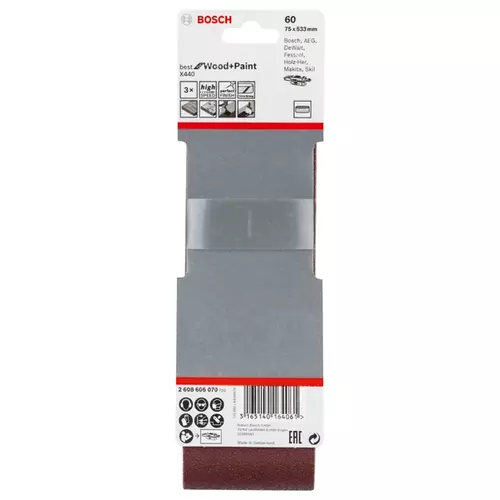 BOSCH Brúsny pás PRO X440, 75 × 533 mm, G60, 3 ks (14)