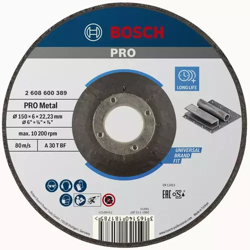 BOSCH Brúsny kotúč PRO Metal, 150 × 6 × 22,23 mm, oSa (4)