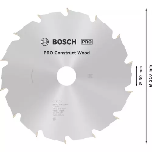 BOSCH Kotúč PRO Construct Wood na drevo pre okružné píly, 210 x 2,8 x 30 mm (5)