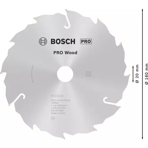 BOSCH Kotúč PRO Wood na drevo pre okružné píly, 160 x 2,2 x 20 mm (5)