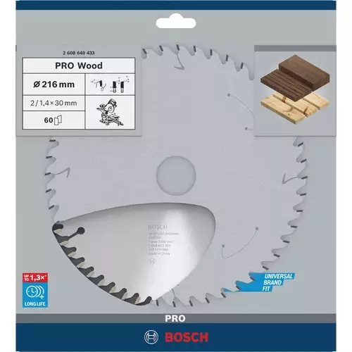 BOSCH Kotúč PRO Wood na drevo pre okružné píly, 216 x 2 x 30 mm (4)