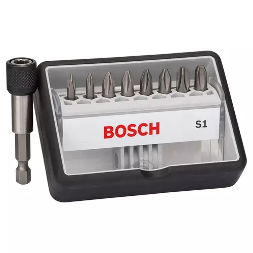 BOSCH 8+1-dielna sada skrutkovacích bitov S PH Robust Line, verzia Extra Hard