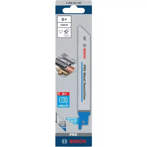 BOSCH Pílový list PRO Metal Demolition S 925 VF, 1,25 x 19 x 150 mm, 5 ks (3)