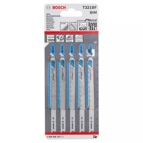 BOSCH List do priamočiarej píly PRO Metal Pipes and Profiles T321BF 132 mm, 5 ks (20)