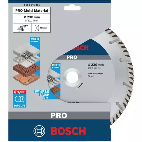 BOSCH Diamantový kotúč PRO Multi Material, 230 x 22,23 mm (4)