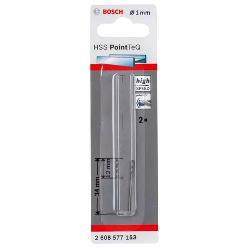 BOSCH Skrutkovitý vrták HSS PointTeQ 1,0 mm