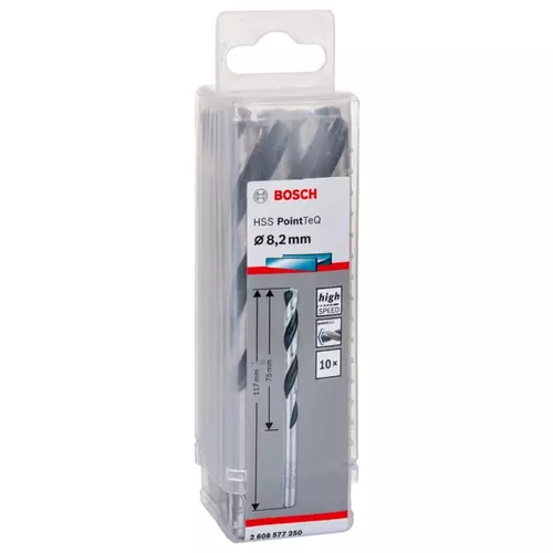 BOSCH Skrutkovitý vrták HSS PointTeQ 8,2 mm