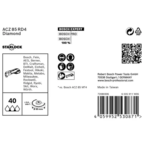 BOSCH Multifunkčný list EXPERT Grout Segment Blade ACZ 85 RD4, 85 mm, 10 ks (2)