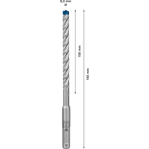 BOSCH Príklepový vrták EXPERT SDS plus-7X, 8 x 100 x 165 mm