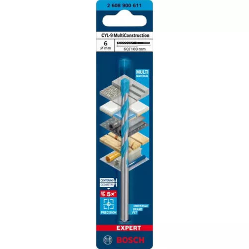 BOSCH Vrták EXPERT CYL-9 MultiConstruction 6 x 60 x 100 mm (3)