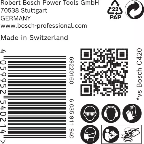 BOSCH Brúsny papier EXPERT M480 pre excentrické brúsky, 125 mm, zrnitosť 150, 50 ks (6)