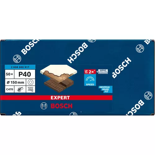 BOSCH Brúsny papier EXPERT C470 so 6 otvormi pre excentrické brúsky, 150 mm, zrnitosť 40, 50 ks (3)