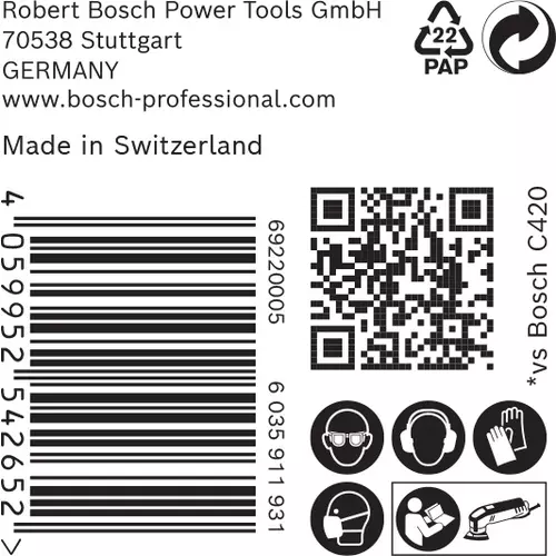 BOSCH Brúsny papier pre trojuholníkové brúsky EXPERT C470, 93 mm, zrnitosť 60, 50 ks (6)