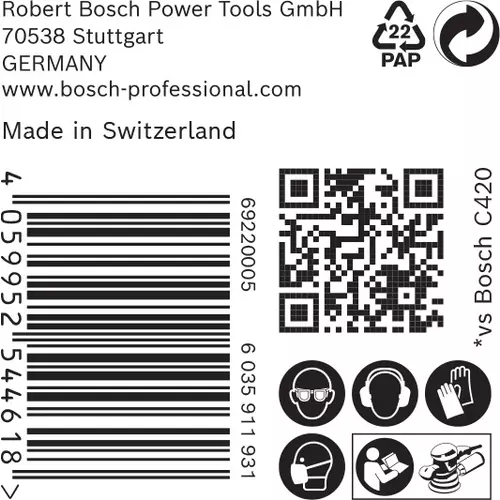 BOSCH Brúsny papier EXPERT C470 so 6 otvormi pre excentrické brúsky, 150 mm, zrnitosť 220, 50 ks (6)