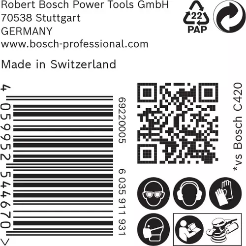 BOSCH Brúsny papier EXPERT C470 s viacerými otvormi pre excentrické brúsky, 125 mm, zrnitosť 150, 50 ks (6)