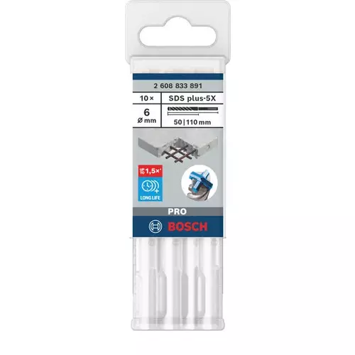 BOSCH Príklepový vrták PRO SDS plus-5X, 6 x 50 x 110 mm (2)