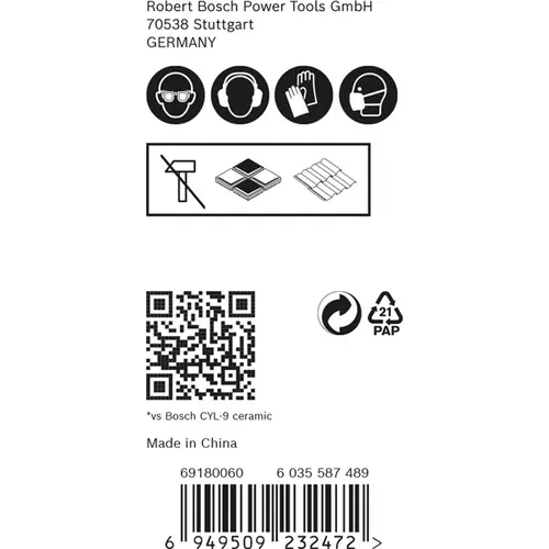 BOSCH 3-dielna sada vrtákov EXPERT HardCeramic HEX-9 5, 6, 8 mm (3)