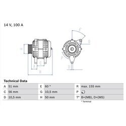 Alternátor BOSCH 0 986 041 330