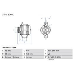 Alternátor BOSCH 0 986 083 250