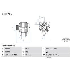 Alternátor BOSCH 0 986 083 880