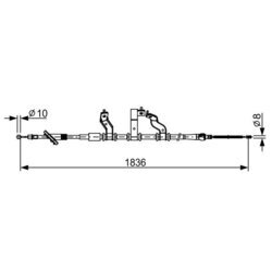 Ťažné lanko parkovacej brzdy BOSCH 1 987 482 531