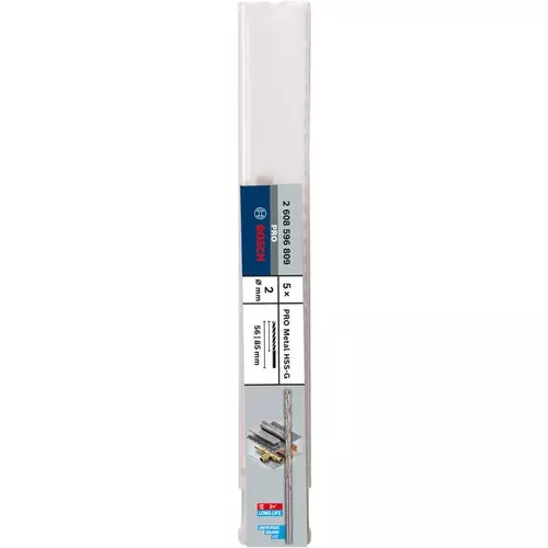 BOSCH Špirálový vrták PRE Metal HSS-G, dlhý, 2 × 56 × 85 mm, 5 ks (3)