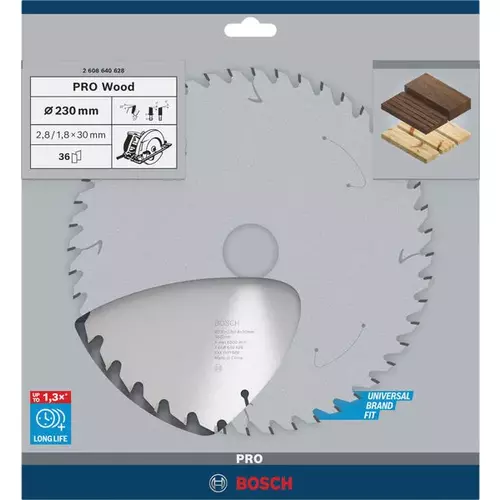 BOSCH Kotúč PRO Wood na drevo pre okružné píly, 230 x 2,8 x 30 mm (4)