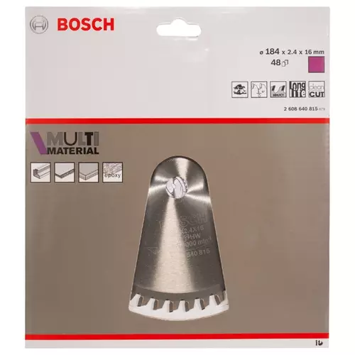 BOSCH Kotúč PRO Multi Material pre okružné píly, 184 x 2,4 x 16 mm (19)