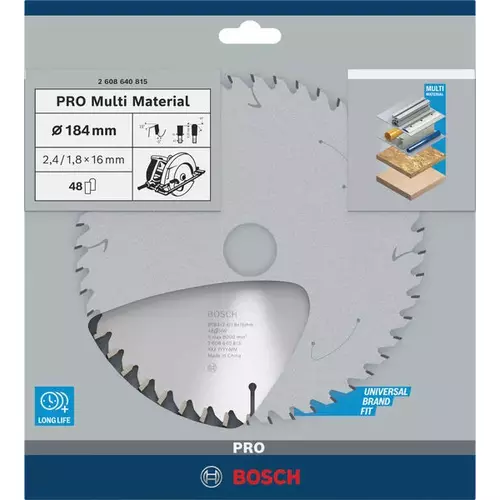 BOSCH Kotúč PRO Multi Material pre okružné píly, 184 x 2,4 x 16 mm (4)