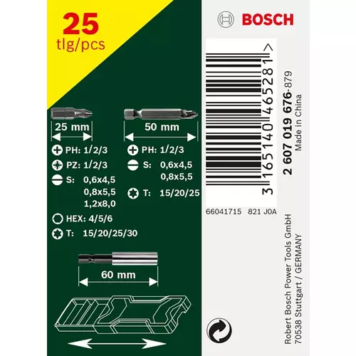 BOSCH 25-dielna minisada skrutkovacích hrotov X-Line (2)