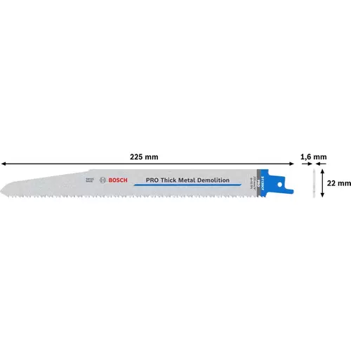 BOSCH Pílový list PRO Thick Metal Demolition S 1130 CF, 1,6 x 22 x 225 mm, 5 ks