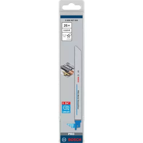 BOSCH Pílový list PRO Metal Demolition S 1125 VF, 1,25 x 19 x 225 mm, 25 ks (2)