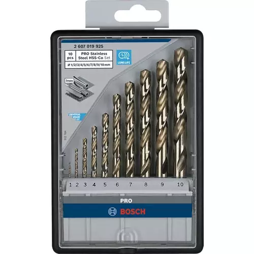 BOSCH Sada skrutkovicových vrtákov PRO Stainless Steel HSS-Co, 10 ks (3)