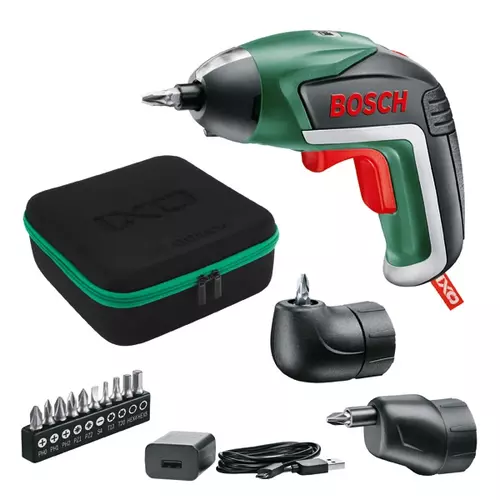 BOSCH IXO 5 Full Set – s uhlovým skrutkovacím a excentrickým uhlovým nadstavcom