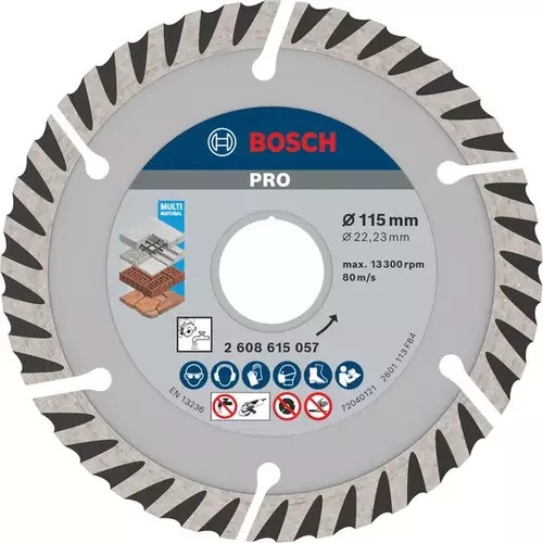 BOSCH Diamantový kotúč PRO Multi Material, 115 x 22,23 mm (6)