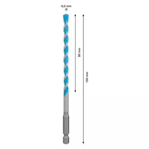 BOSCH Vrták EXPERT HEX-9 MultiConstruction 6 × 90 × 150 mm