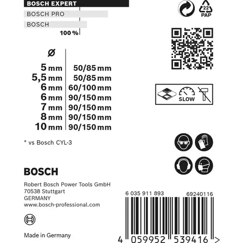 BOSCH Sada vrtákov EXPERT MultiConstruction CYL-9, 5/5,5/6/6/7/8/10 mm, 7 ks (2)