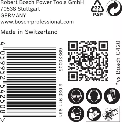 BOSCH Brúsny papier EXPERT C470 s 8 otvormi pre excentrické brúsky, 125 mm, zrnitosť 120, 50 ks (6)