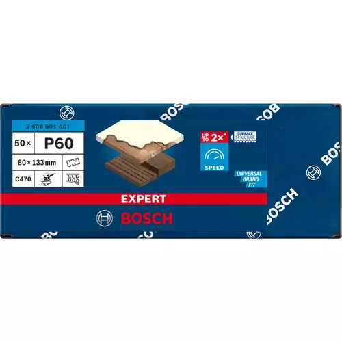 BOSCH Brúsny papier EXPERT C470, 80 × 133 mm, G 60, 50 ks (3)