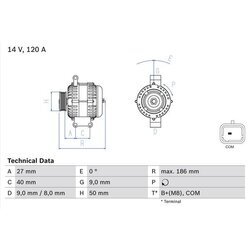 Alternátor BOSCH 0 986 082 570