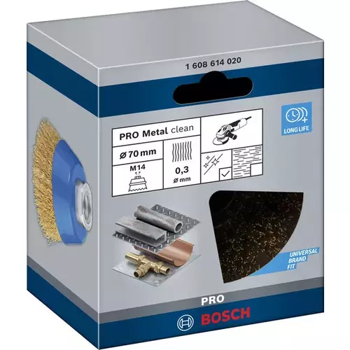 BOSCH Hrncová kefa PRO Metal clean, 70 × 0,30 mm, závit (3)