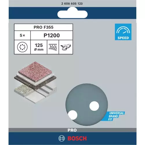 BOSCH Brúsny kotúč PRO F355, 125 mm, G1200, 5 ks (3)