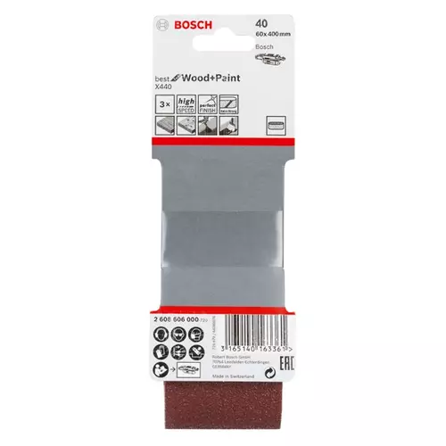 BOSCH Brúsny pás PRO X440, 60 × 400 mm, G40, 3 ks (14)