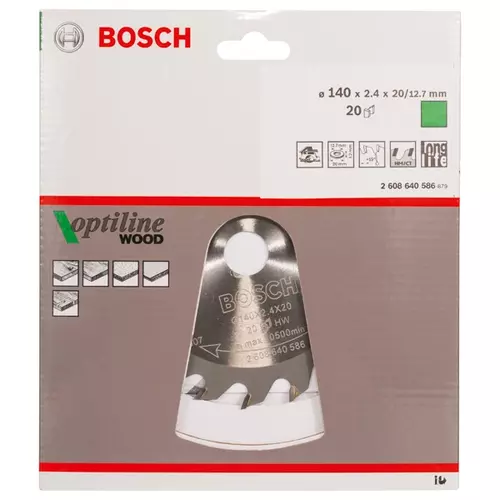 BOSCH Kotúč PRO Wood na drevo pre okružné píly, 140 x 2,4 x 20 mm (20)