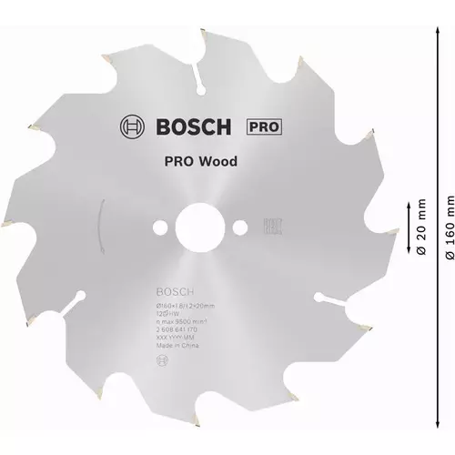 BOSCH Kotúč PRO Wood na drevo pre okružné píly, 160 x 1,8 x 20 mm (5)