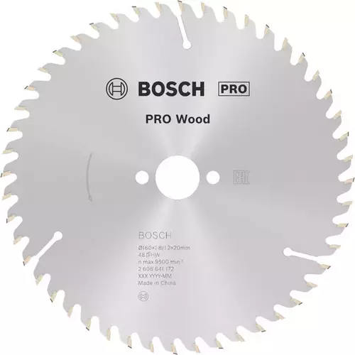 BOSCH Kotúč PRO Wood na drevo pre okružné píly, 160 x 1,8 x 20 mm (6)